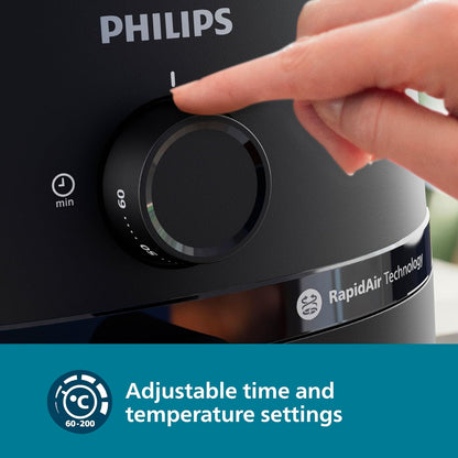 Philips Air Fryer 1700W (6.2 Liter) with Rapid Air Technology (Black) - NA130/00