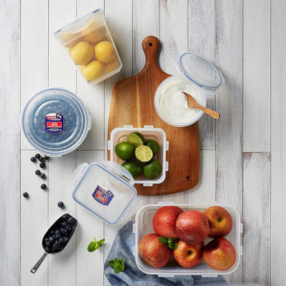 LocknLock Classics Round Food Container with Leak Proof Locking Lid, Clear