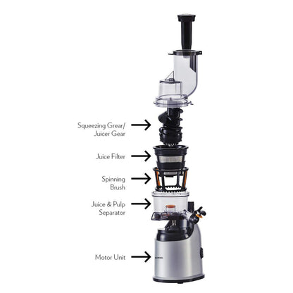 Borosil Health Pro 200-Watt Slow Juicer, Black - WB14