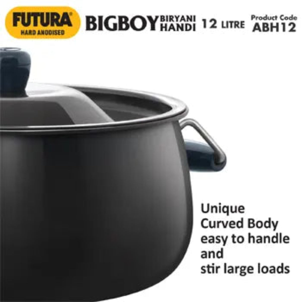 Futura By Hawkins Hard Anodised Biryani Handi with Hard Anodised Lid