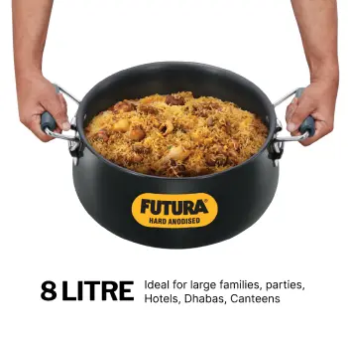 Futura By Hawkins Hard Anodised Biryani Handi with Hard Anodised Lid