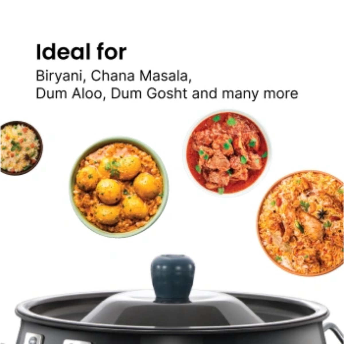 Futura By Hawkins Hard Anodised Biryani Handi with Hard Anodised Lid