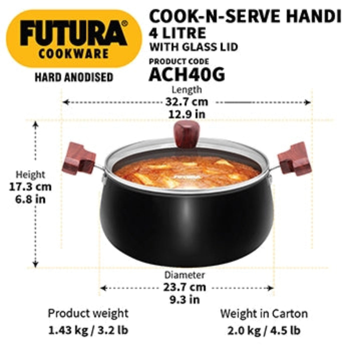 Futura By Hawkins Hard Anodised Cook-n-Serve Handi