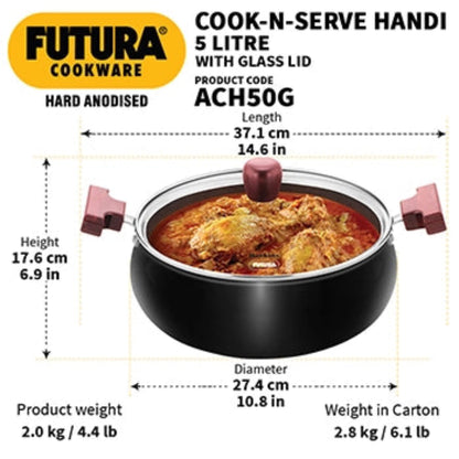 Futura By Hawkins Hard Anodised Cook-n-Serve Handi