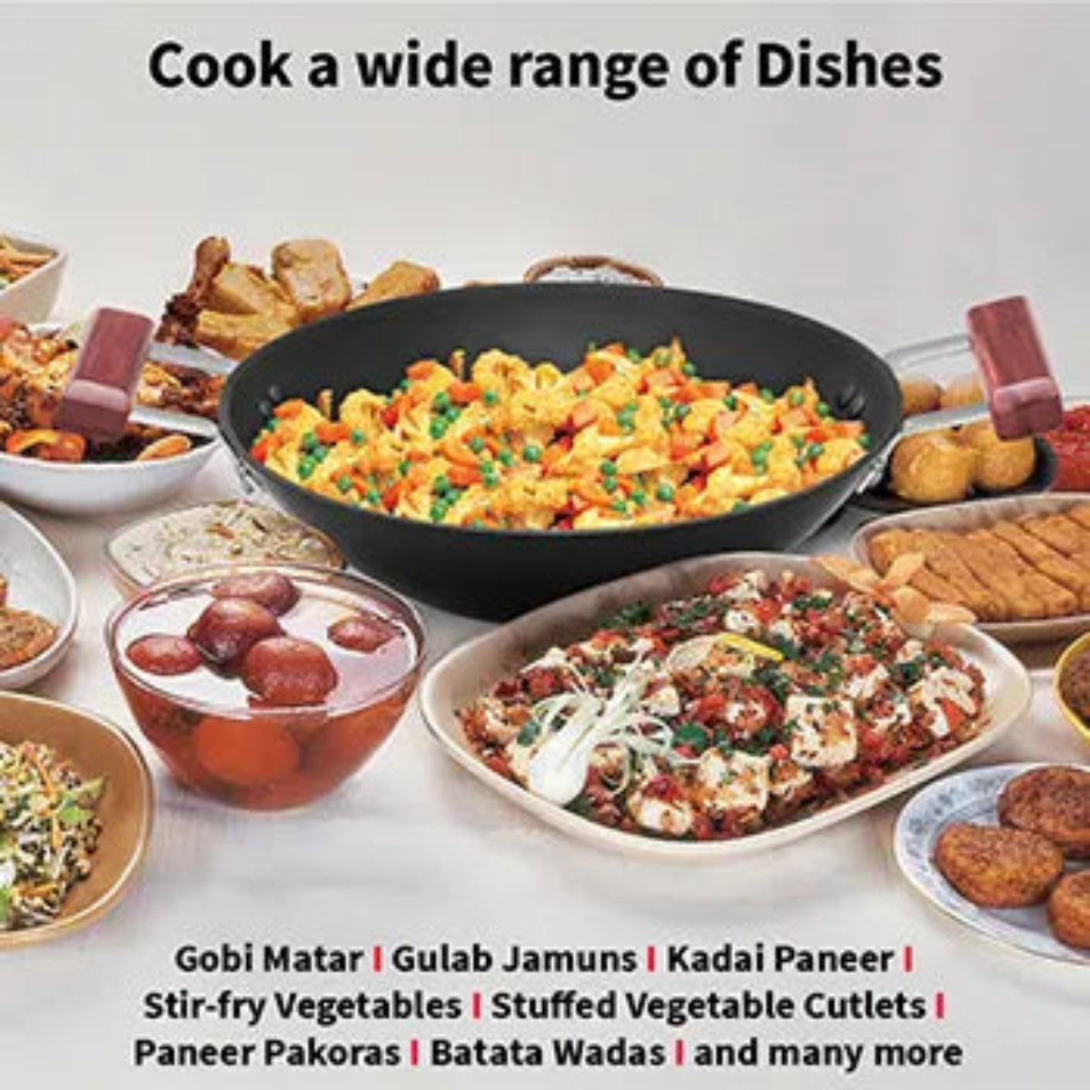Hard Anodised Deep-Fry Pan 3 Litre with Glass Lid (Flat Bottom)