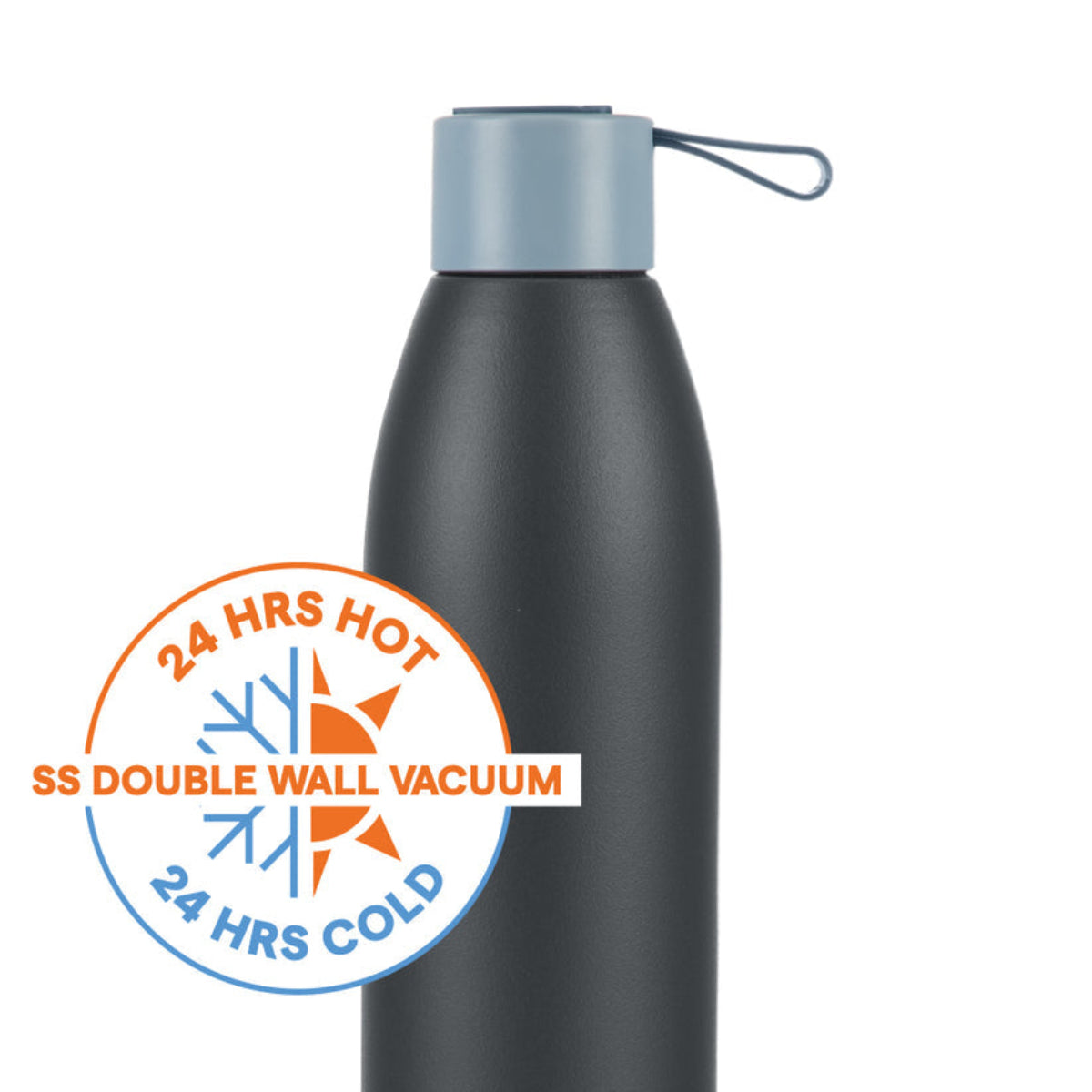 Borosil Duomate Vacuum Insulated Stainless Steel Bottle, Black
