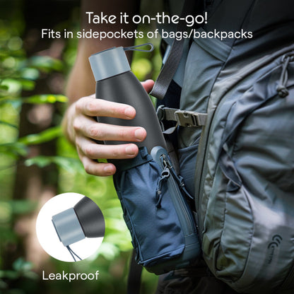 Borosil Duomate Vacuum Insulated Stainless Steel Bottle, Black