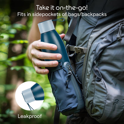 Borosil Duomate Vacuum Insulated Stainless Steel Blue Bottle