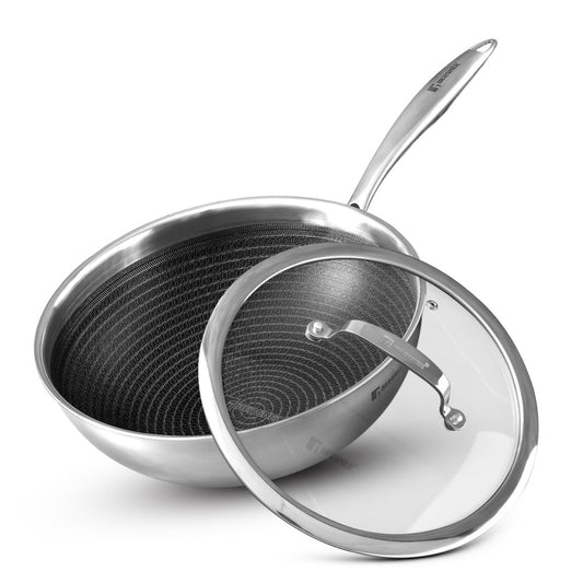 Bergner Hitech Tri-Ply Stainless Steel Non-Stick Wok Lid
