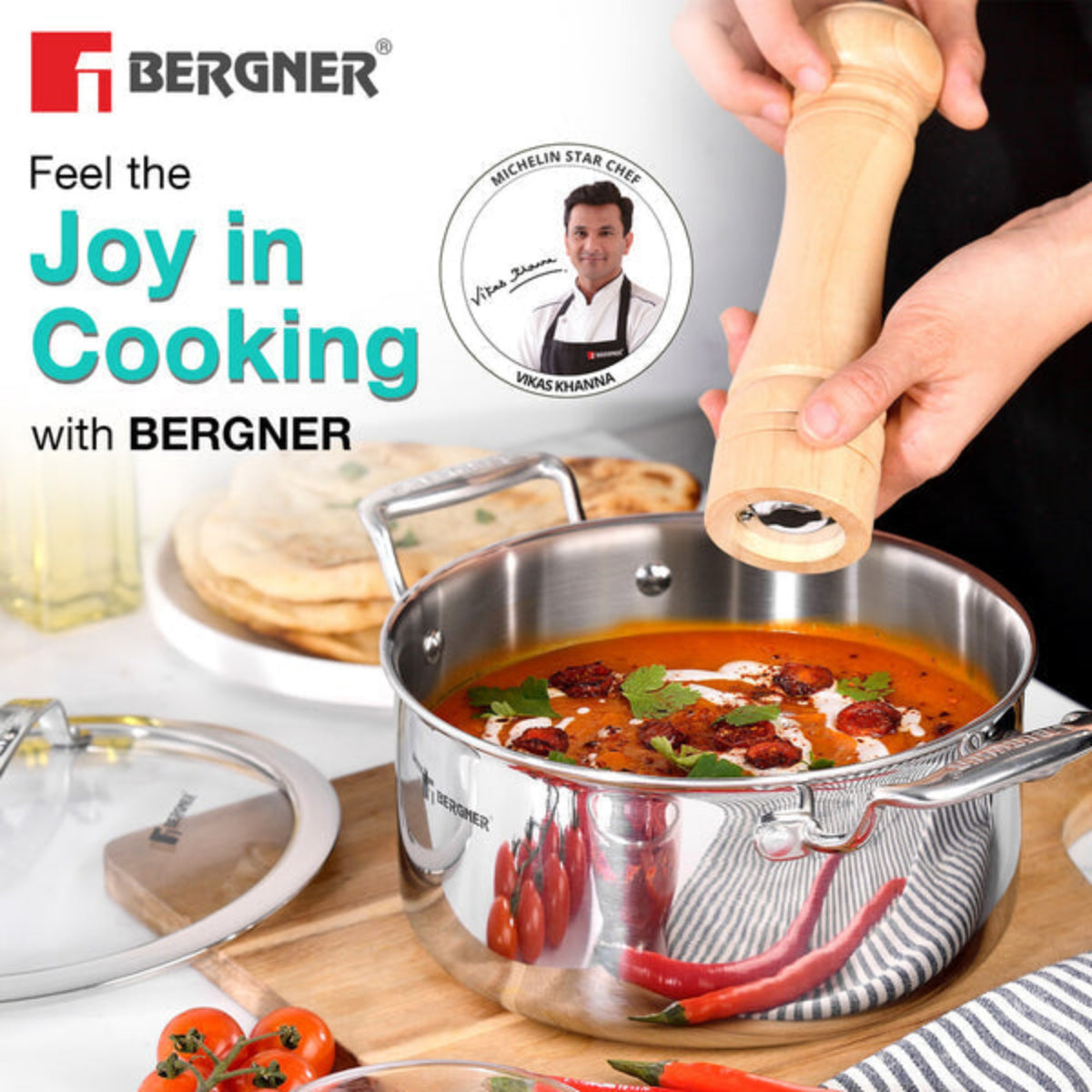 Bergner Hi-Tech Giro X Ceramic Casserole | Induction Bottom 