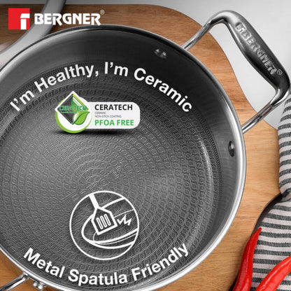 Bergner Hi-Tech Giro X Ceramic Casserole | Induction Bottom 