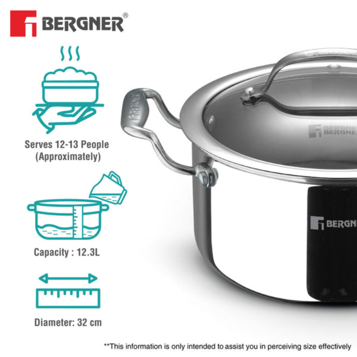 Bergner Hi-Tech Giro X Ceramic Casserole | Induction Bottom
