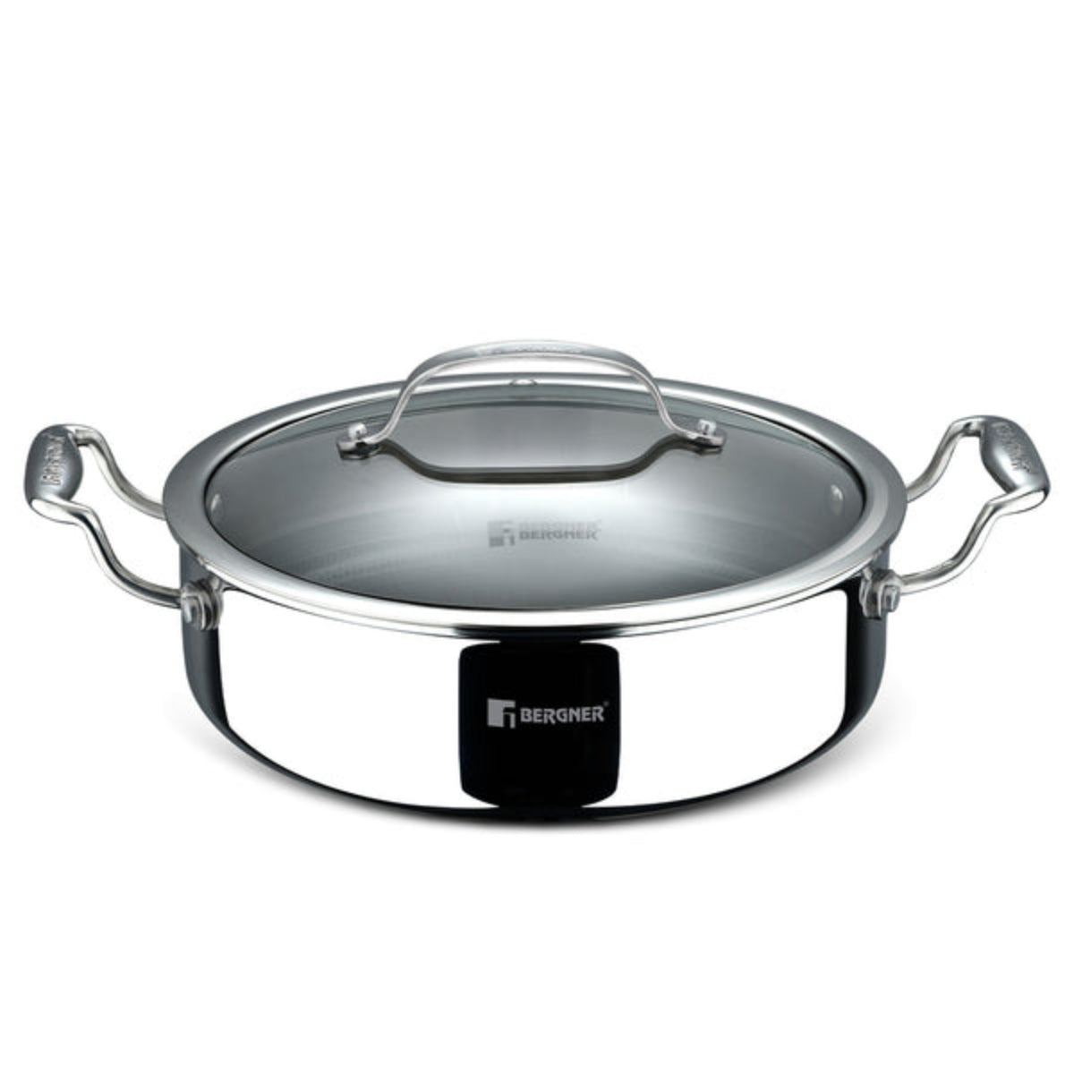 Bergner Hi-Tech Giro x Triply with Honeycomb Ceramic Coating Serving Pan | Induction Bottom