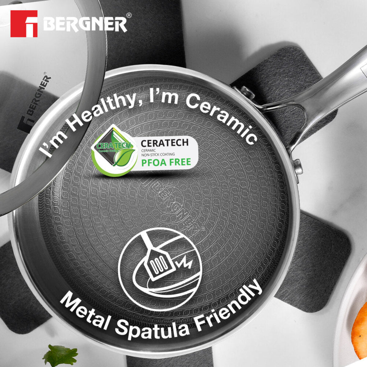 Bergner Hi-Tech Giro X Ceramic 16cm (1.6 L) Saucepan | Induction Bottom