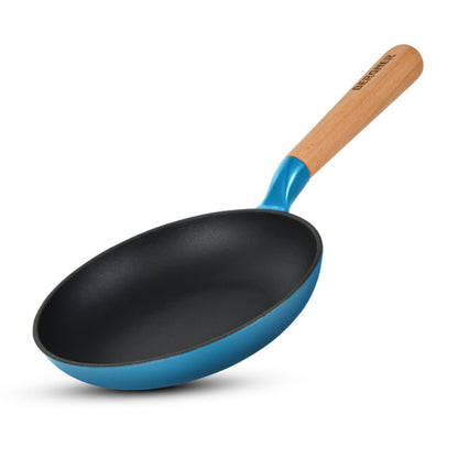 Bergner Excalibur Light Cast Iron Frypan Induction Bottom, Blue
