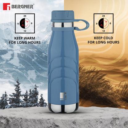 Bergner Walking AquaFlex Thermosteel Hot and Cold Bottle, 1000 ml Flask