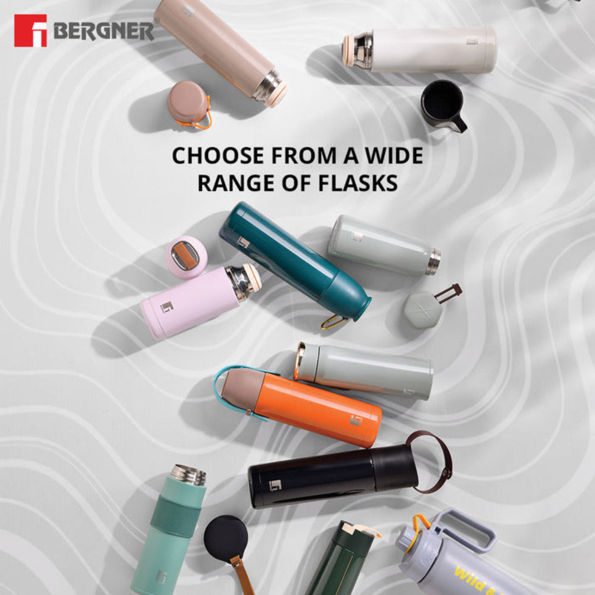 Bergner Walking AquaFlex Thermosteel Hot and Cold Bottle, 1000 ml Flask