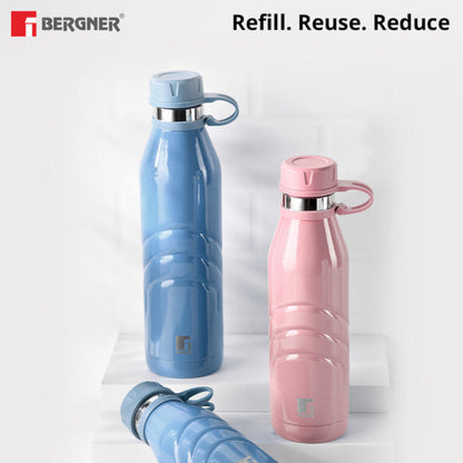 Bergner Walking AquaFlex Thermosteel Hot and Cold Bottle, 1000 ml Flask