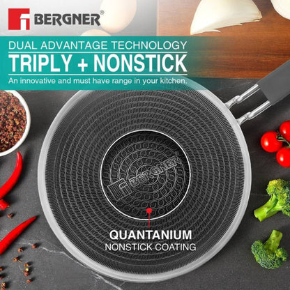 Bergner Hi-Tech Tri-Ply Stainless Steel 22cm Non-Stick Roti Tawa