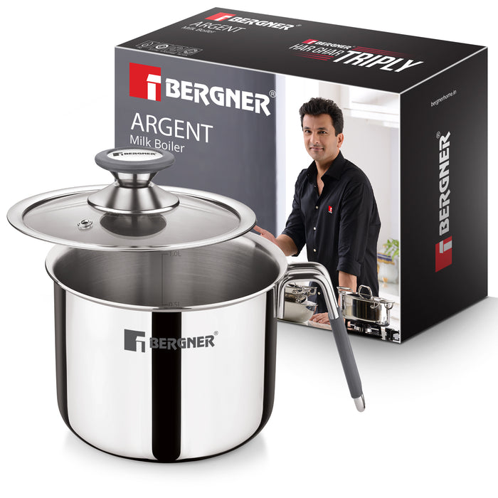 Bergner Argent Triply Milk Boiler 12cm (1L)