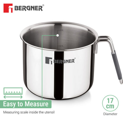Bergner Argent Triply Milk Boiler 17cm (2.5L)