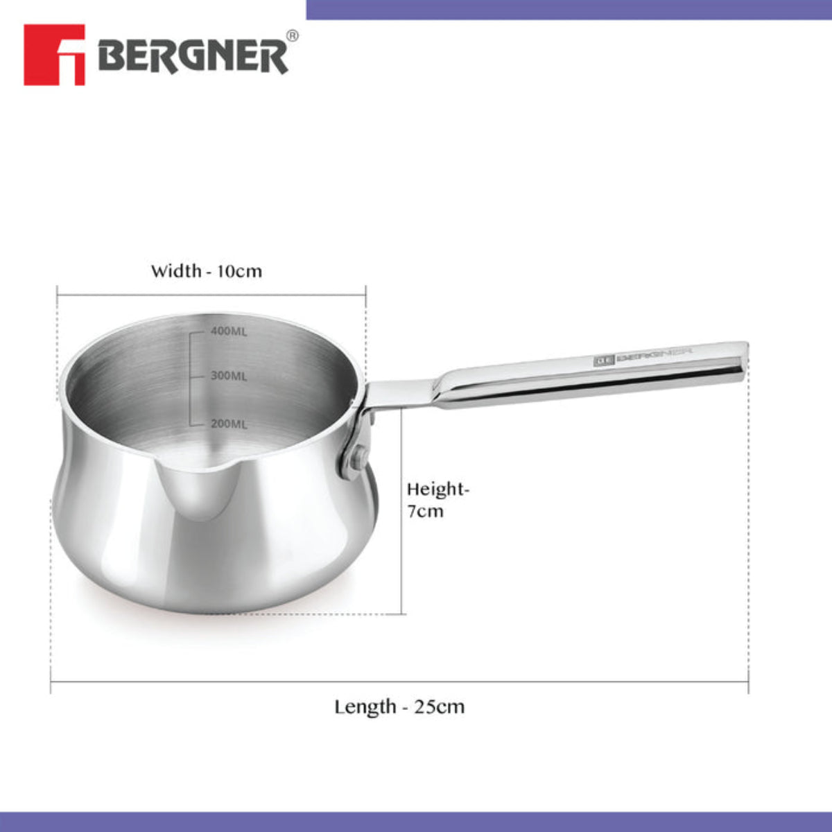 Bergner BE Essentials Tri-Ply Stainless Steel 10cm (550ml) Coffee Warmer
