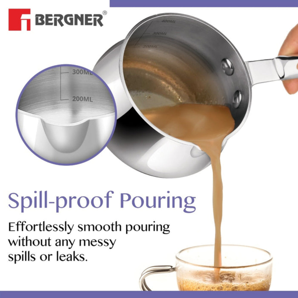 Bergner BE Essentials Tri-Ply Stainless Steel 10cm (550ml) Coffee Warmer