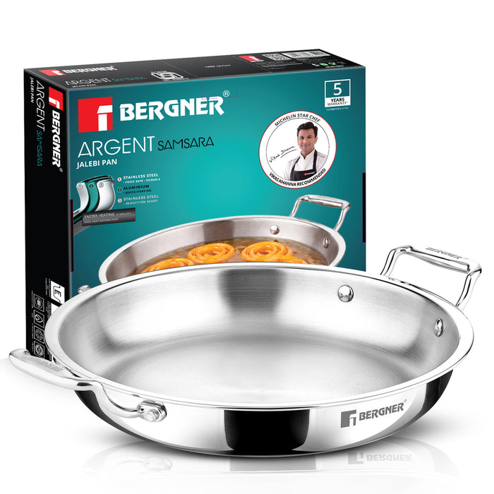 Bergner Argent Samsara Triply Jalebi Pan 28cm (3L)