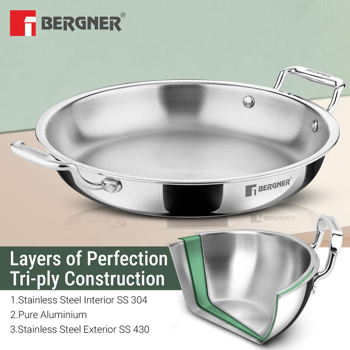 Bergner Argent Samsara Triply Jalebi Pan 28cm (3L)