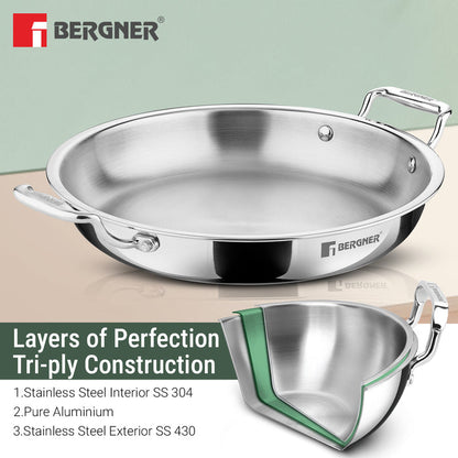 Bergner Argent Samsara Triply Jalebi Pan 28cm (3L)