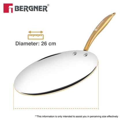 Bergner Peetlam Concave Tawa 26cm, Brass Roti Tawa with Tin (Kalai) Coated