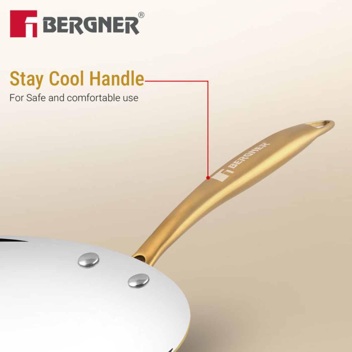 Bergner Peetlam Concave Tawa 26cm, Brass Roti Tawa with Tin (Kalai) Coated