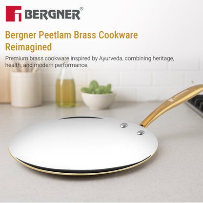 Bergner Peetlam Concave Tawa 26cm, Brass Roti Tawa with Tin (Kalai) Coated