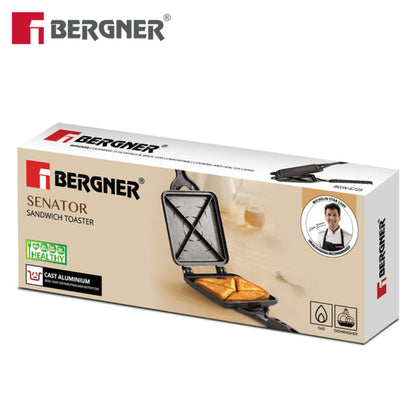 Bergner Senator Sandwich Toaster, Non-Stick - Gas Stove Compatible
