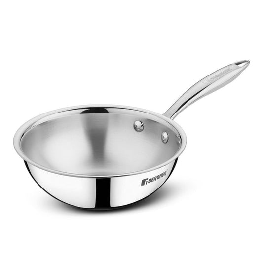 Bergner Argent Junior Chef Tri-Ply Stainless Steel  18cm (1.3 L) Wok