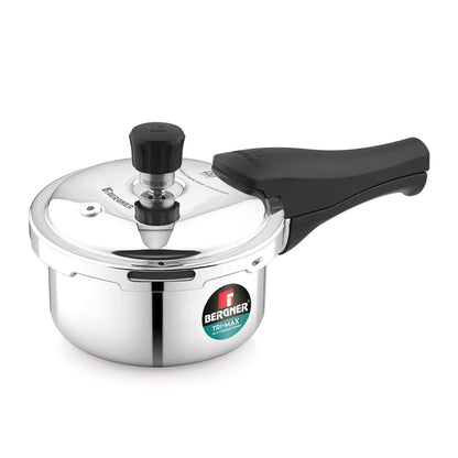 Bergner Tri-Max Junior Tri-Ply Stainless Steel 1 Litre Outer Lid Mini Pressure Cooker