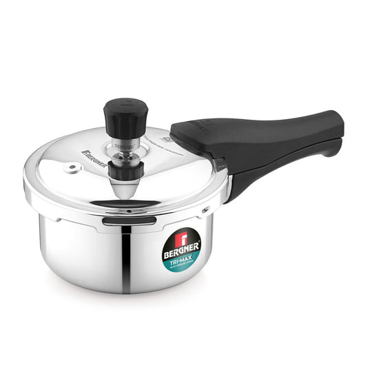 Bergner Tri-Max Junior Tri-Ply Stainless Steel 1 Litre Outer Lid Mini Pressure Cooker
