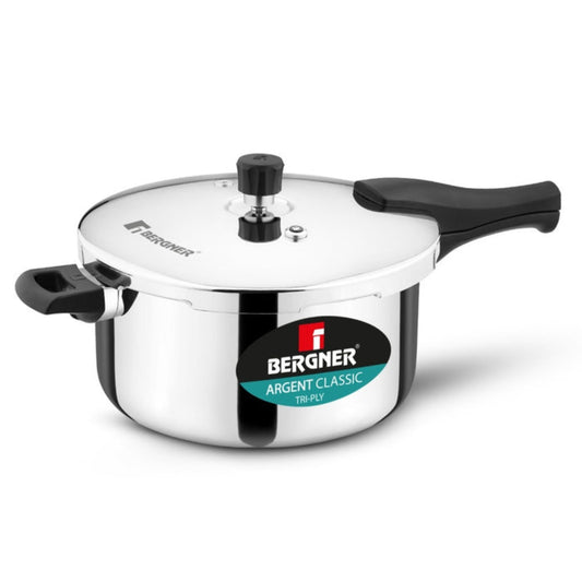 Bergner Argent Classic Triply 6.5 L Outer Lid Pressure Cooker - Induction Bottom