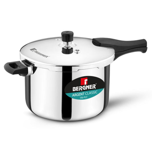 Bergner Argent Classic Triply 8 L Outer Lid Pressure Cooker - Induction Bottom