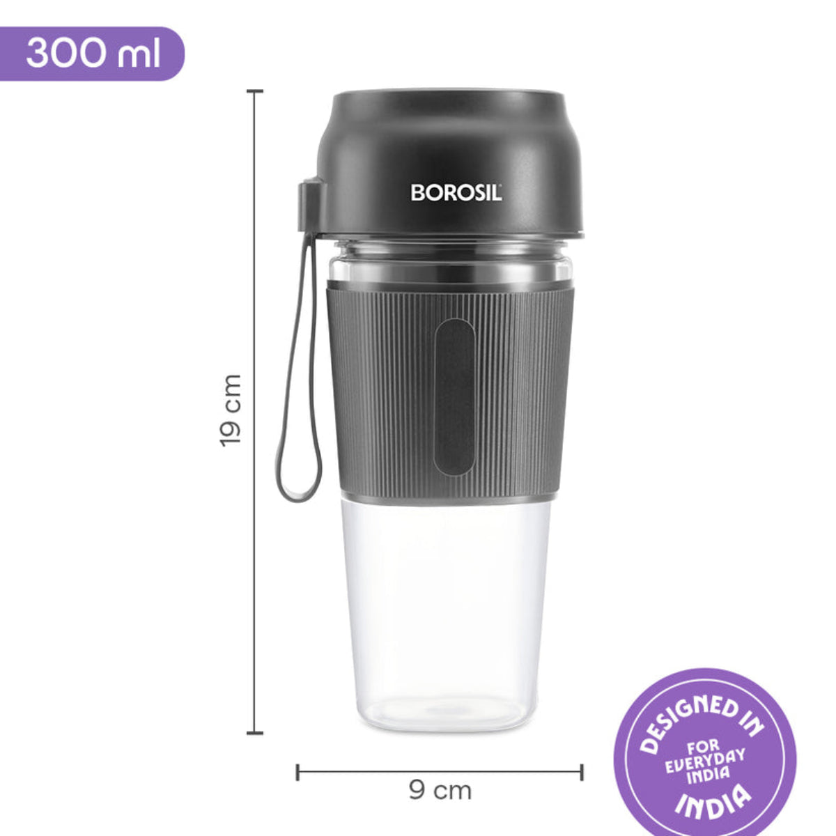 Nutrigrip Portable Blender, Grey, 40 W