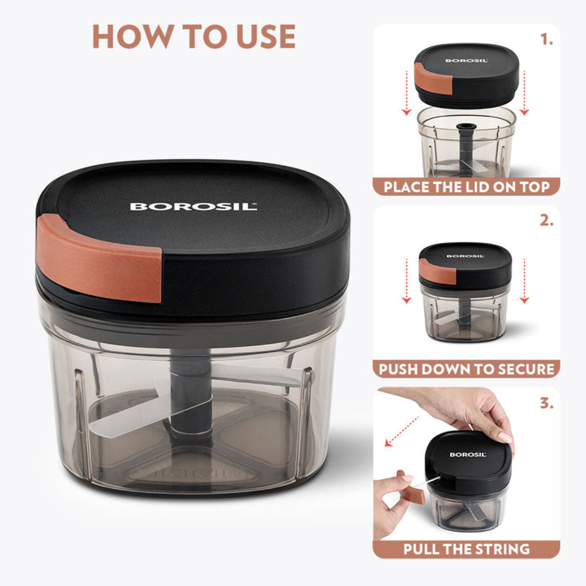 Borosil EazyPull Manual Hand Chopper