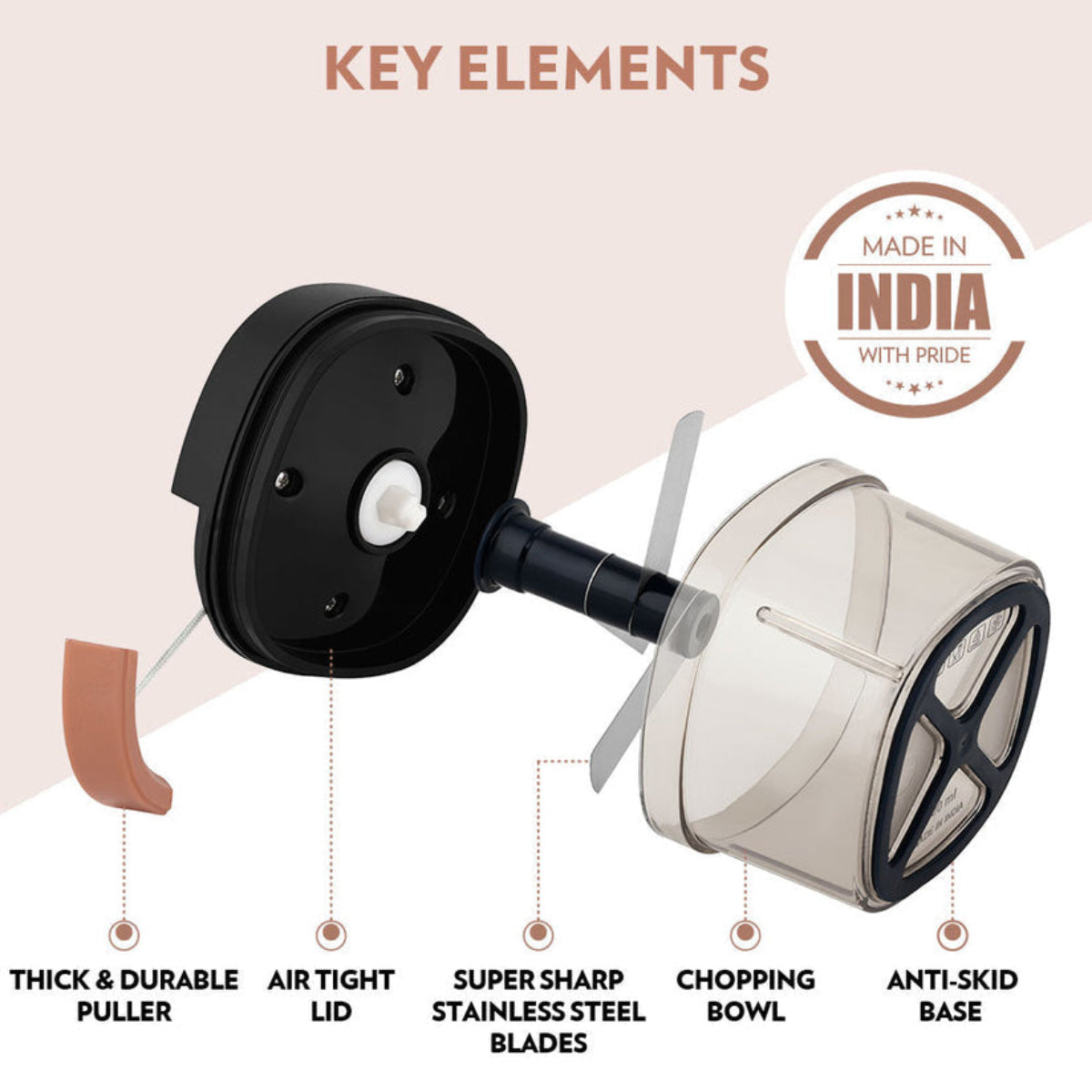Borosil EazyPull Manual Hand Chopper