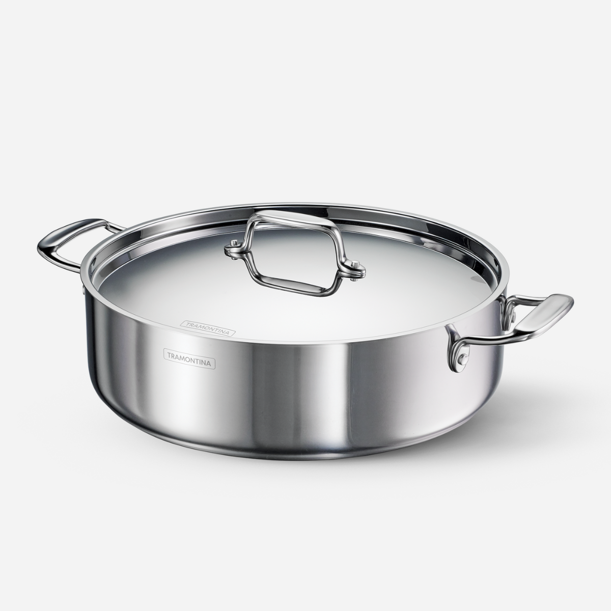 Tramontina Fusao EX+ Ceramic Stainless Steel Tri-Ply Biryani Lagan with SS Lid