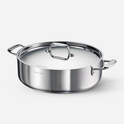 Tramontina Fusao EX+ Ceramic Stainless Steel Tri-Ply Biryani Lagan with SS Lid