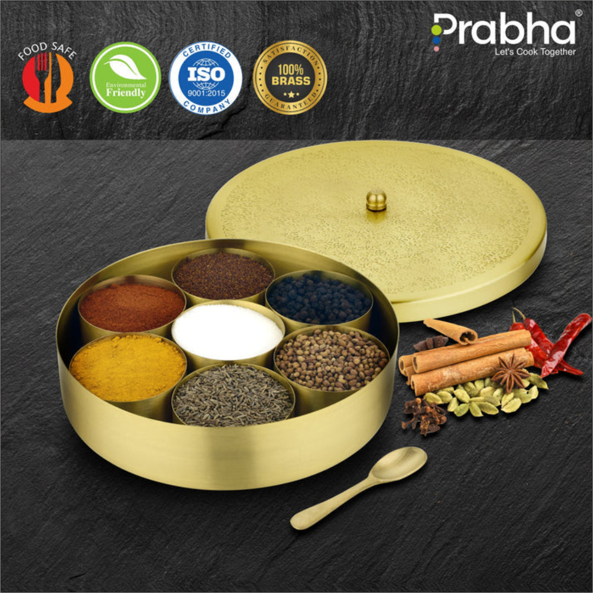 Prabha Brass Spice Box