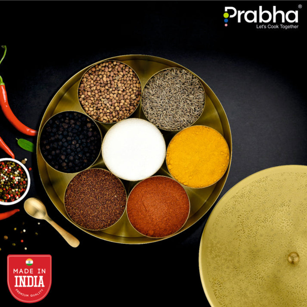 Prabha Brass Spice Box