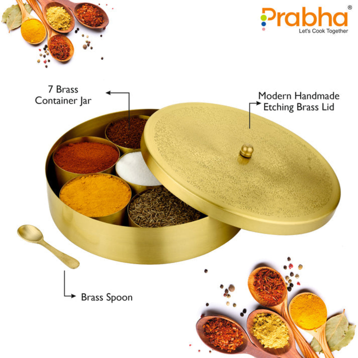 Prabha Brass Spice Box