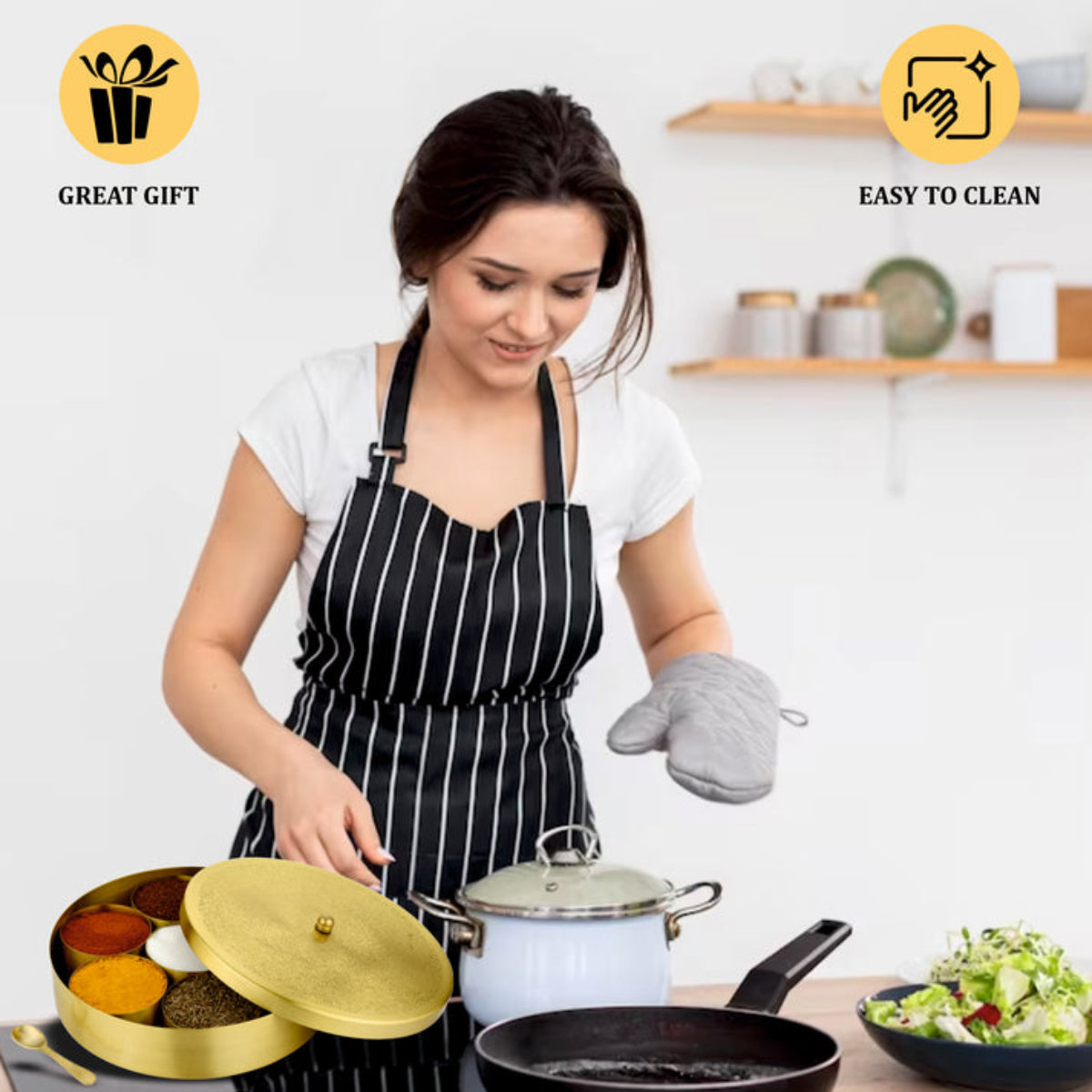 Prabha Brass Spice Box