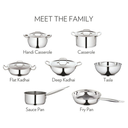 Borosil Cookfresh SS Deep Kadhai With Lid in Size 1.8L | 2.3 L | 2.8 L