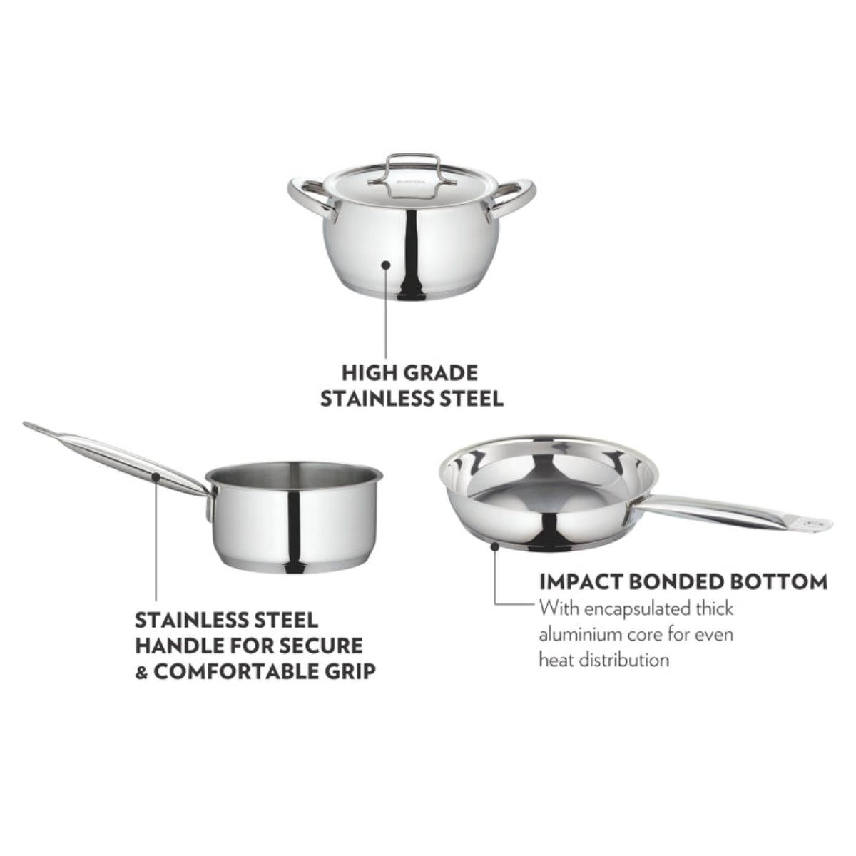 Borosil Cookfresh Triply Tasla 2.3L | 3.2 L